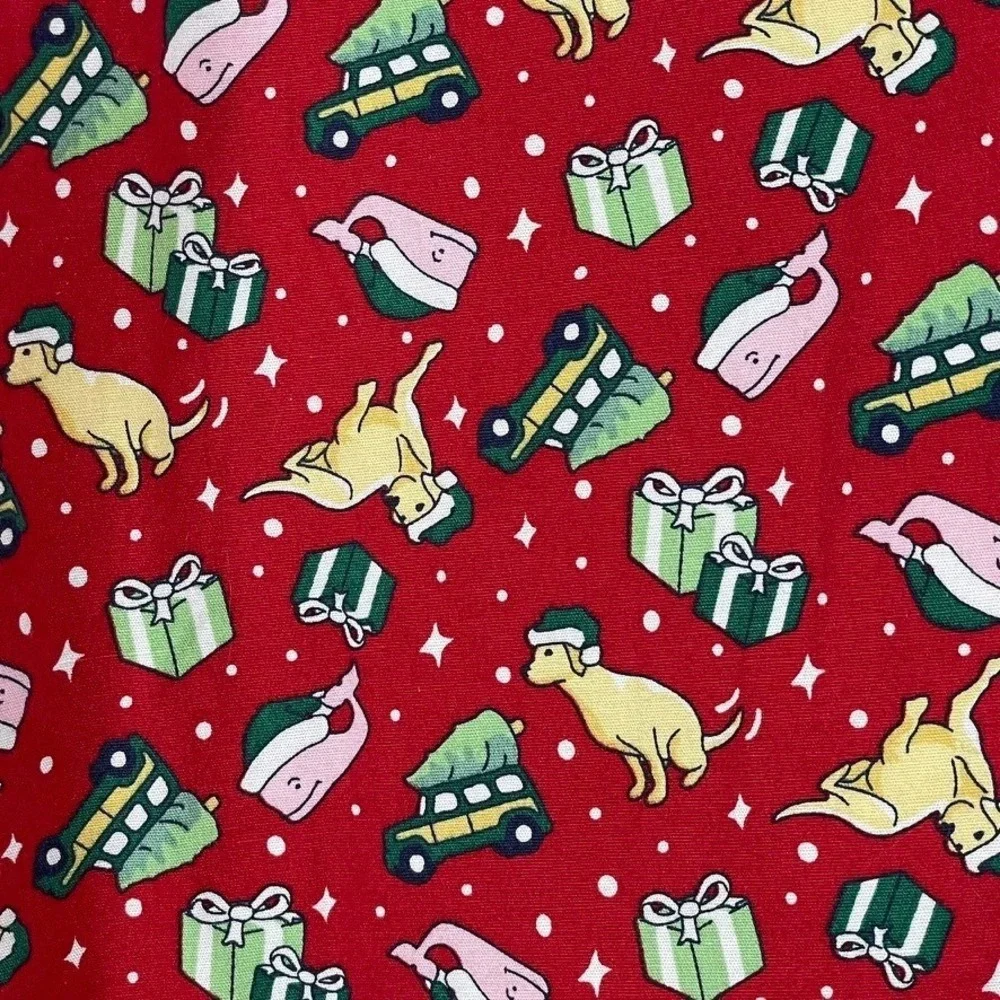 Vineyard Vines‎ Pajama Pants Mens XL Red Christmas Holiday Dogs Woodie Festive